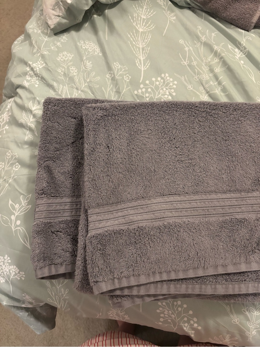 Threshold Gray Towels with Subtle Ribbed Trim - Picture 6 of 6